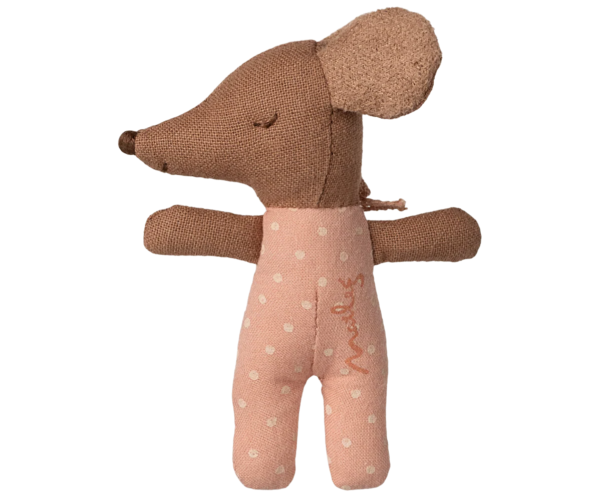 Maileg - Schläfrige Babymaus in Streichholzschachtel rosa