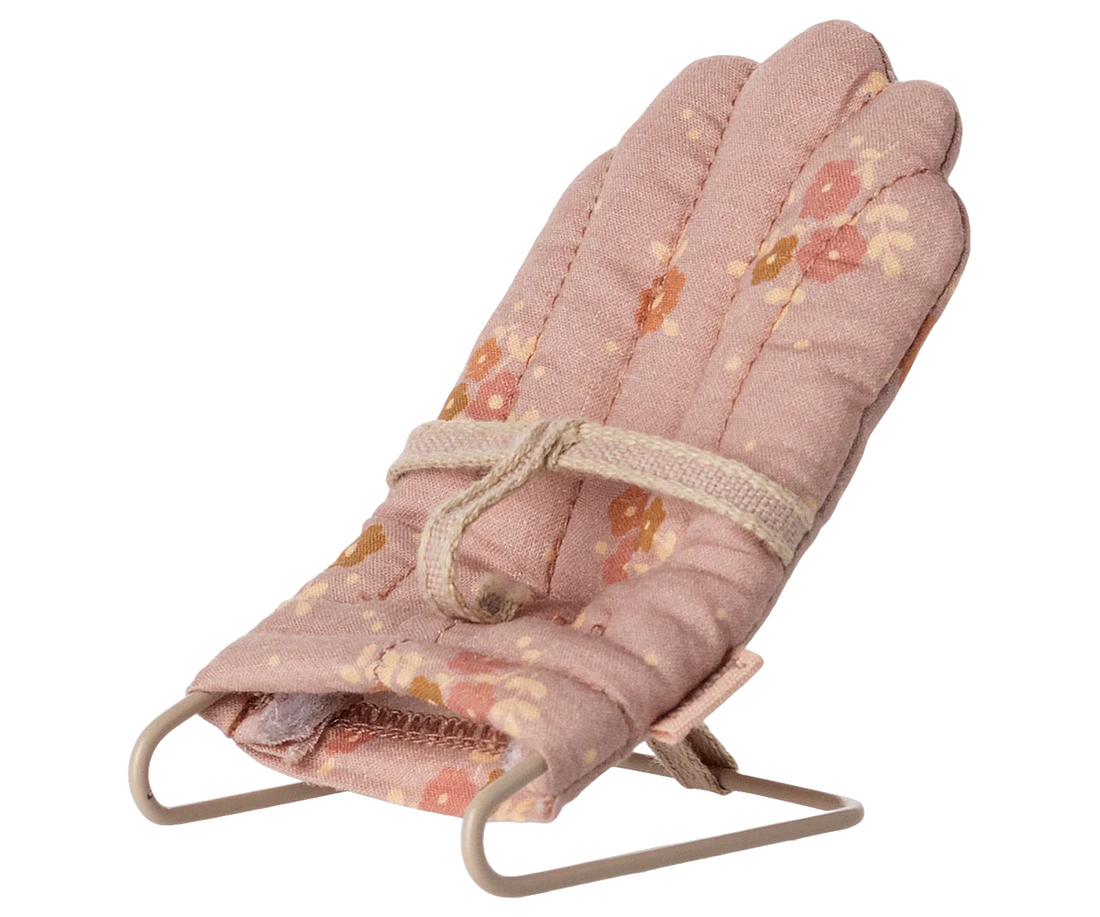 Maileg - Babysitter Wiege - rosa Blumenmuster