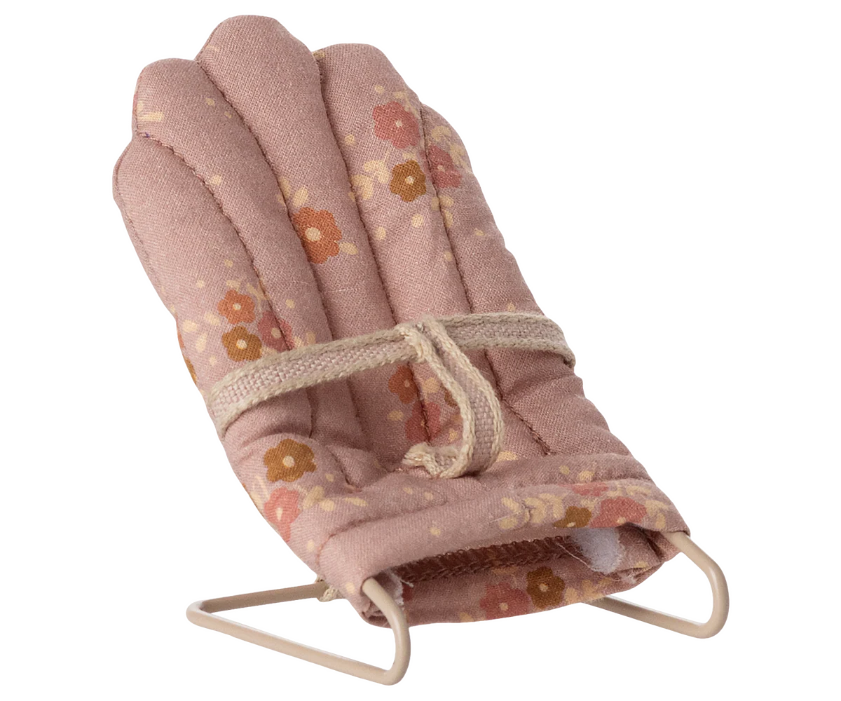 Maileg - Babysitter Wiege - rosa Blumenmuster