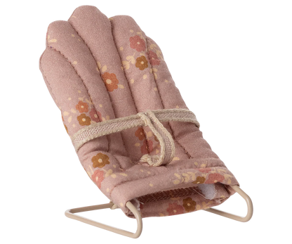 Maileg - Babysitter Wiege - rosa Blumenmuster