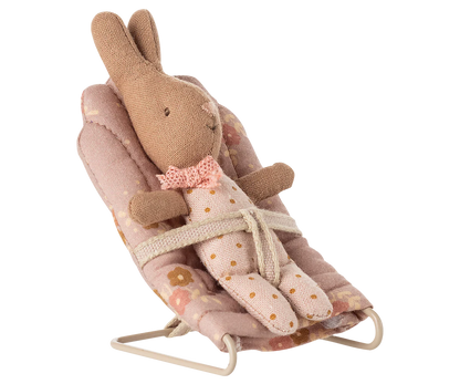 Maileg - Babysitter Wiege - rosa Blumenmuster