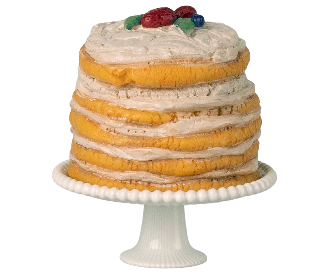 Maileg - Partykuchen und Kuchenplatte Maus weiß
