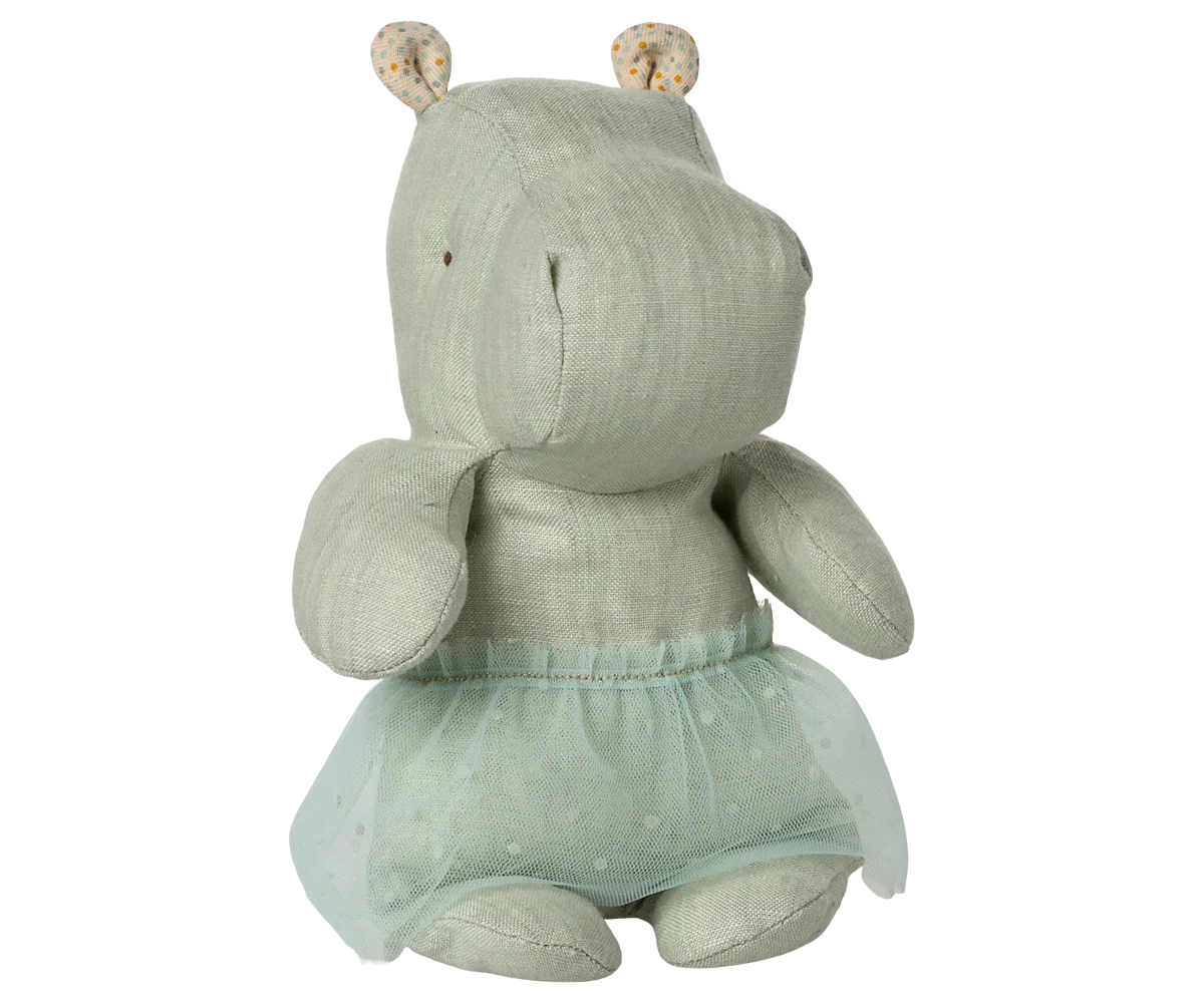Maileg -  Kleines Nilpferd Hippo mit Rock blau