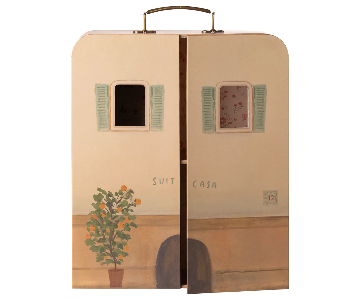 Maileg - Tragbares Haus SuitCasa Kleine Schwester und Bruder Maus