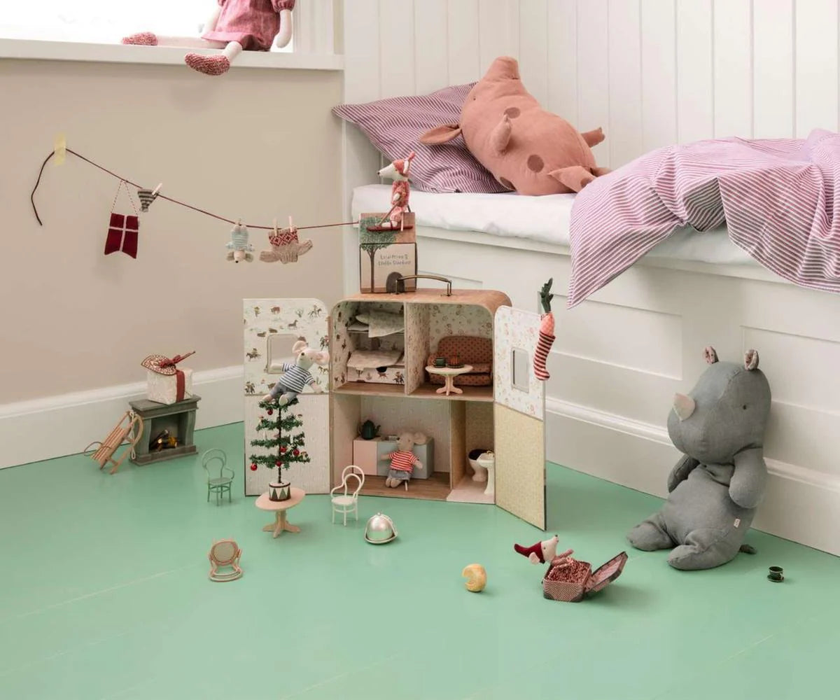 Maileg - Tragbares Haus SuitCasa Kleine Schwester und Bruder Maus