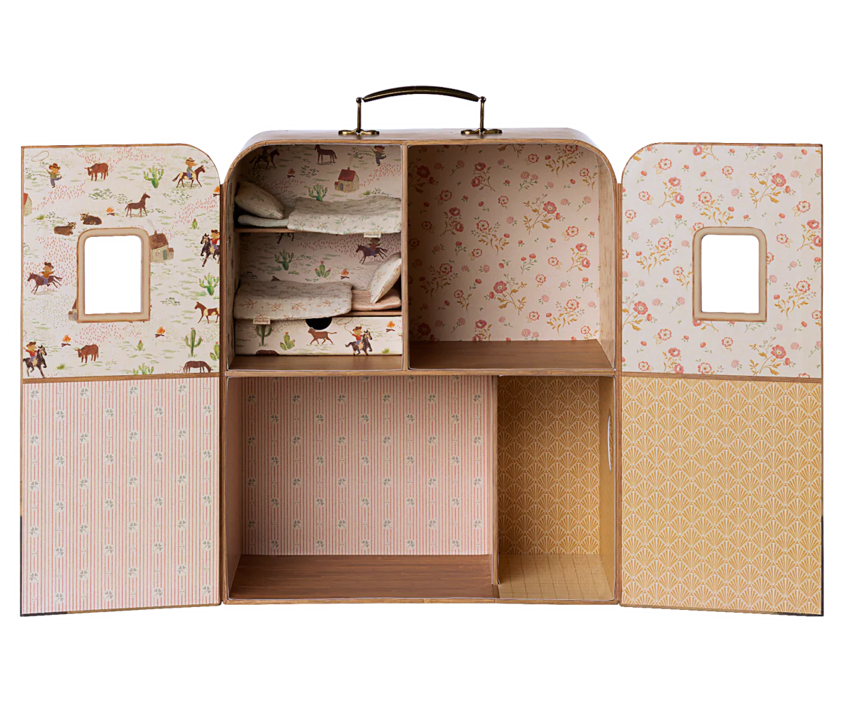 Maileg - Tragbares Haus SuitCasa Kleine Schwester und Bruder Maus