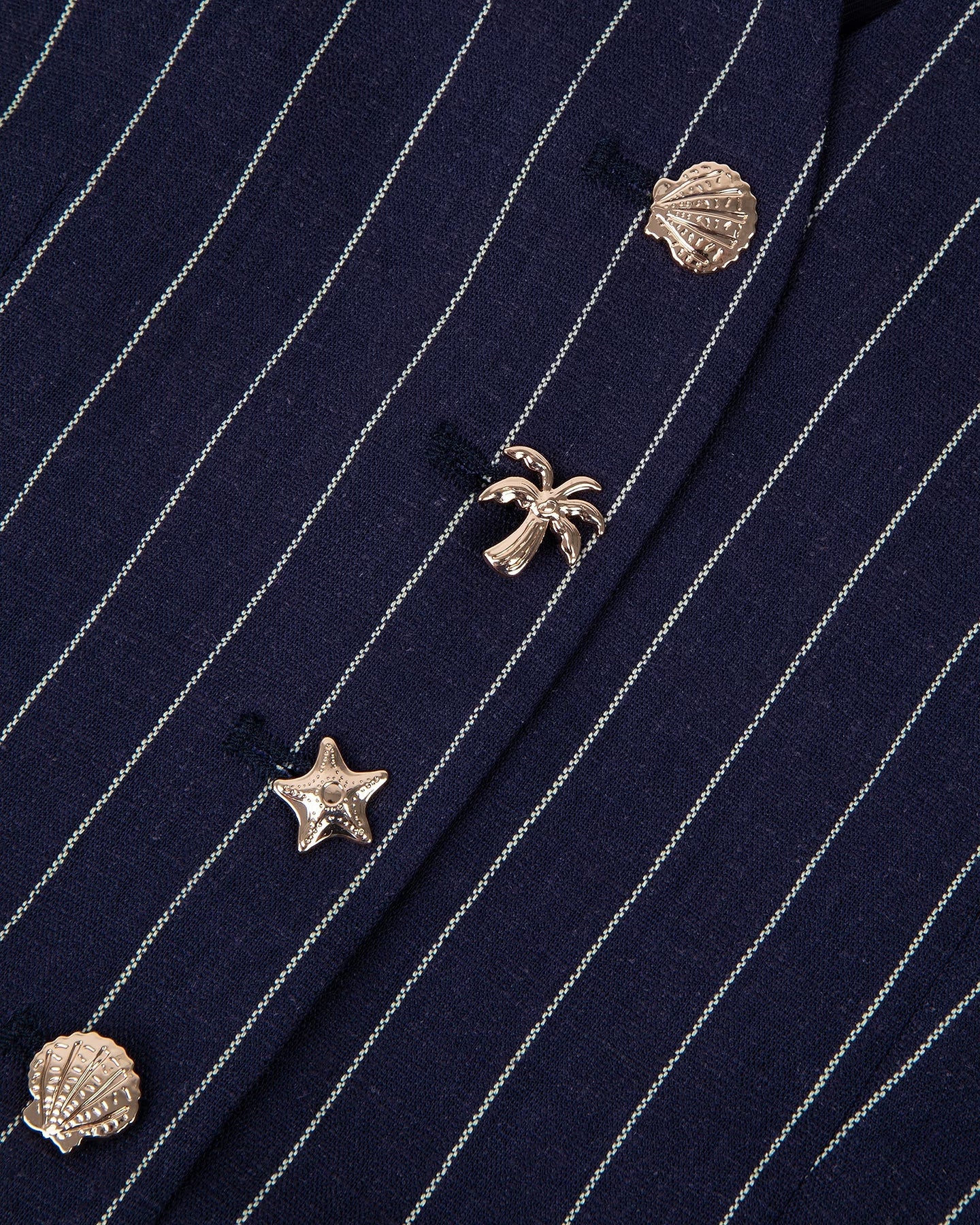 Maison Labiche Paris - Damen Weste "Shells" Streifen blau weiß
