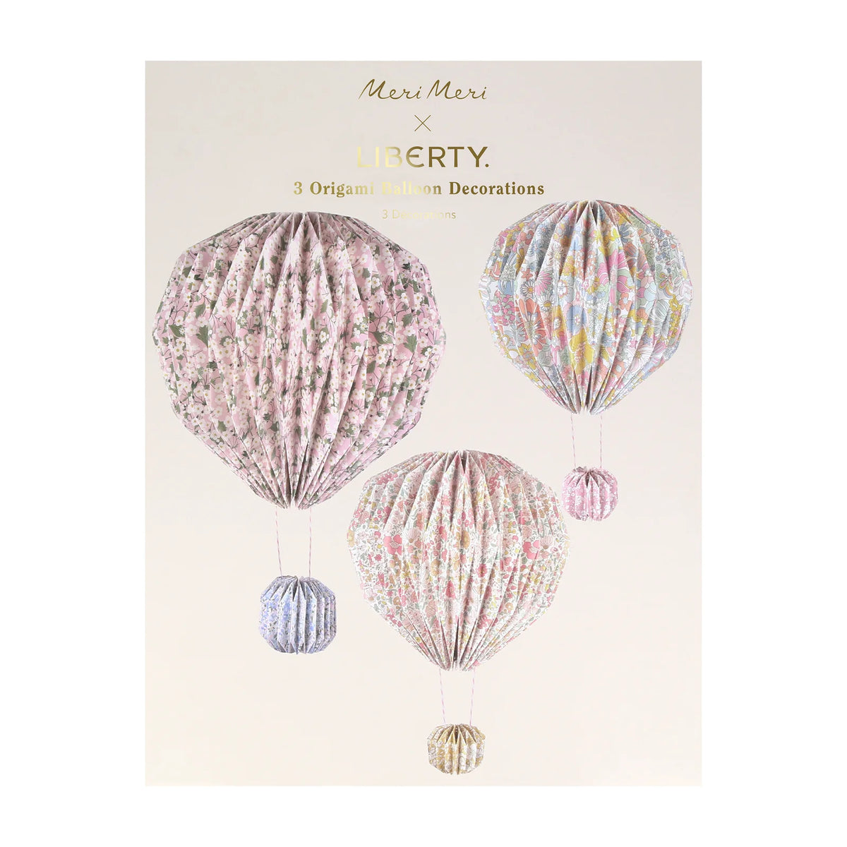 Meri Meri x Liberty Origami Luftballon Dekoration 3er-Set