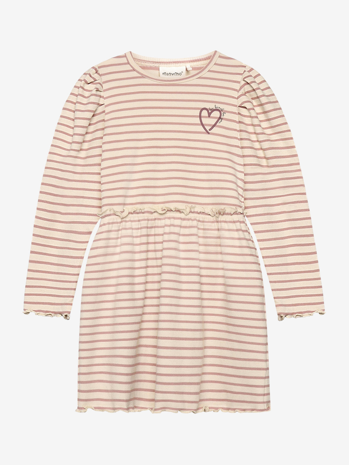 Minymo - Kinder Kleid gestreift, rosa-weiss
