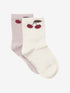 Minymo - 2er-Pack Socken Kirsche