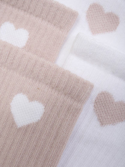 Minymo - 2er-Pack Tennis Socken Herz
