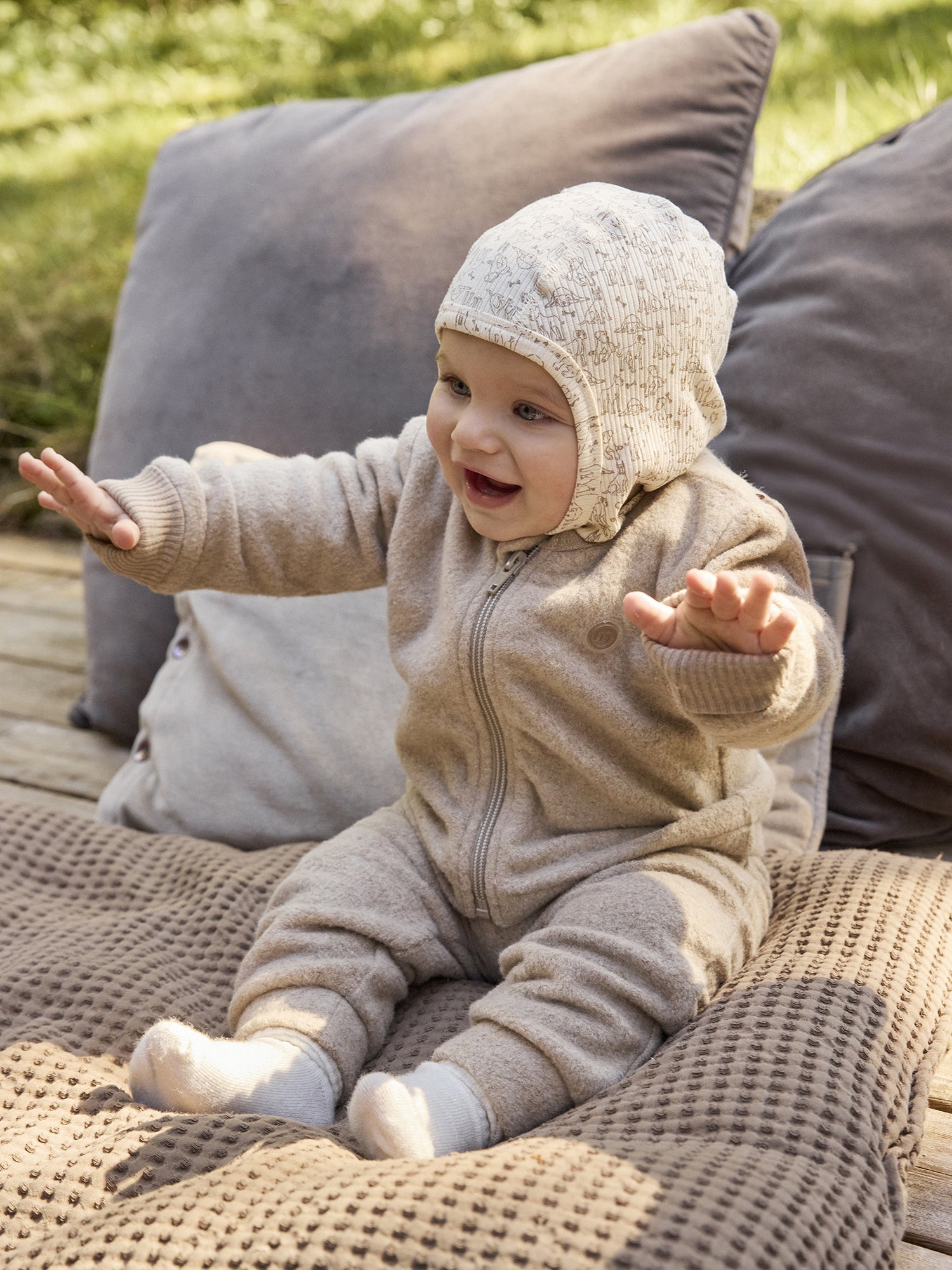 Minymo - Baby Fleecejacke braun Für Jungen und Mädchen