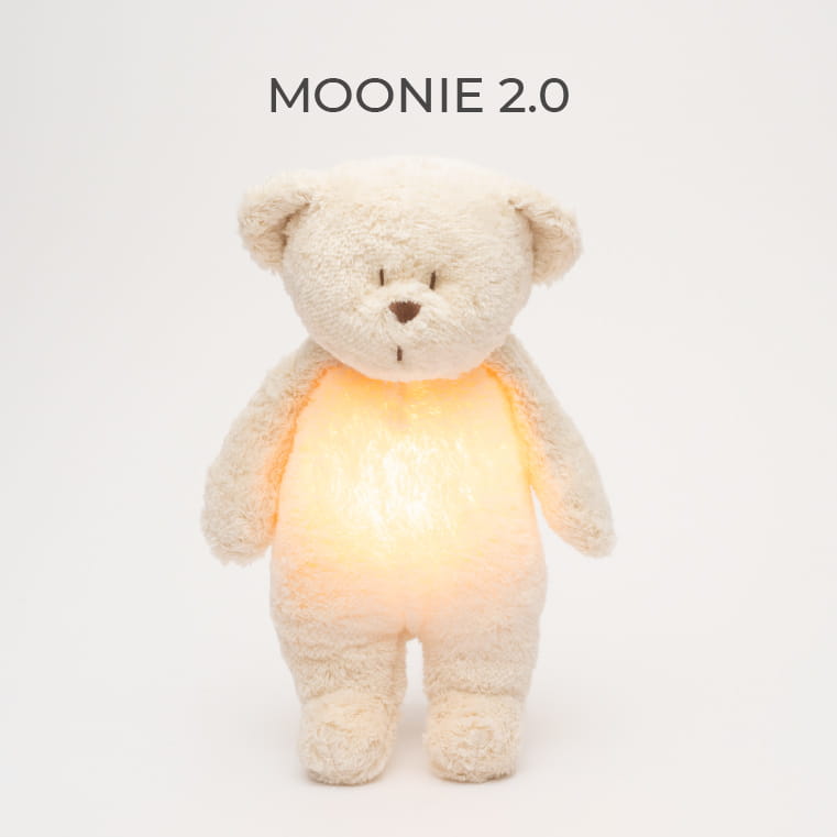 Moonie - Teddybär Einschlafhilfe mit Nachtlicht in natur