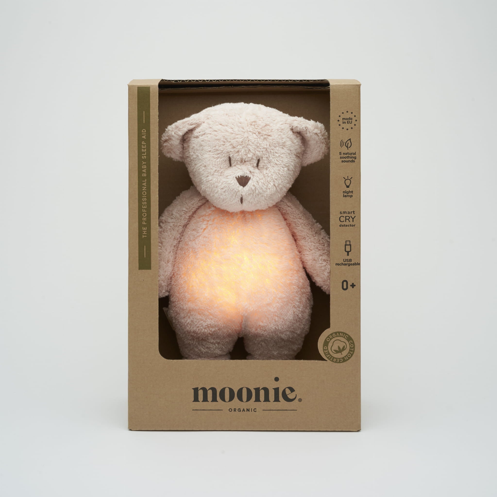 Moonie - Kuschelbär &amp; Nachtlicht &amp; Einschlafhilfe in einem