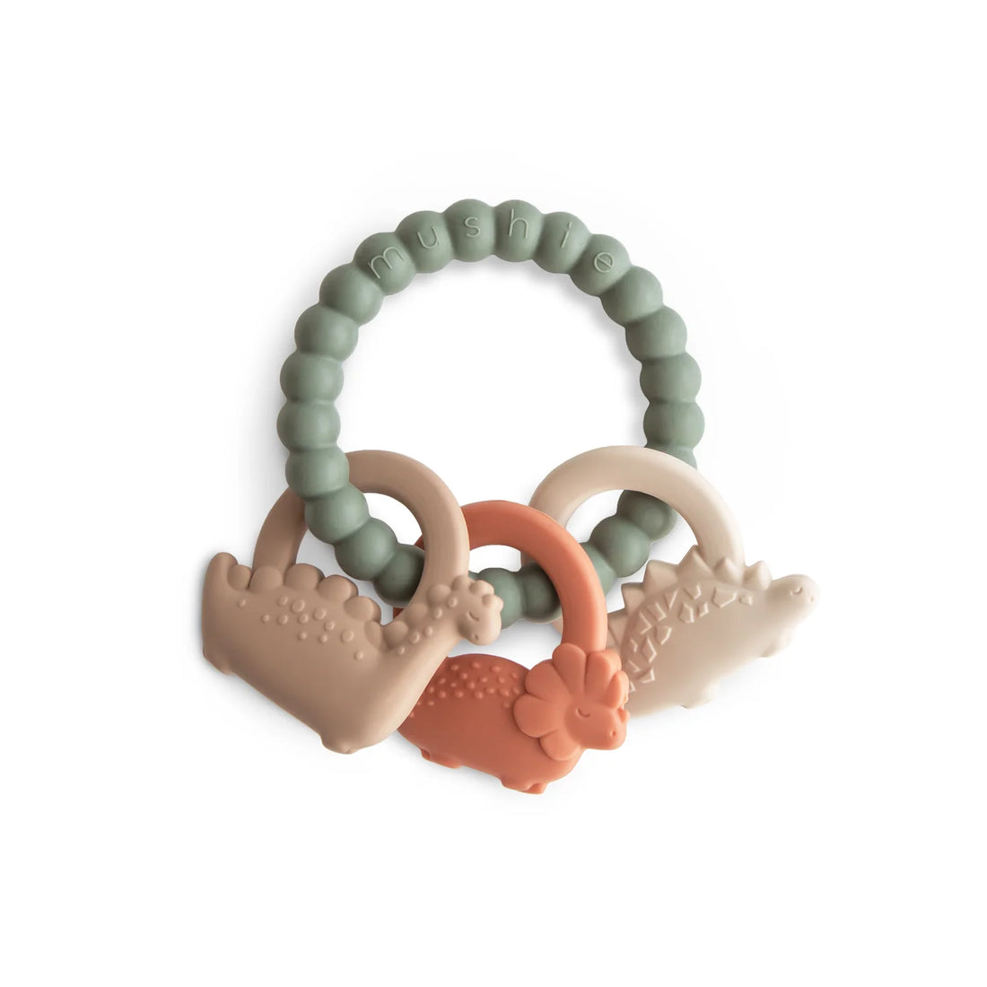 Mushie - Baby Beißring Silikon Dino