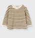 My Little Cozmo -  Baby langarm Shirt braun gestreift aus Frottee