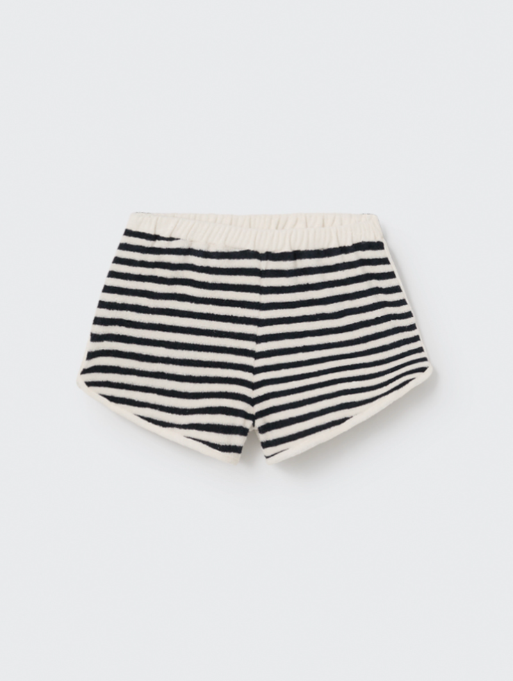 My Little Cozmo - kurze Kinder Hose aus Frottee dunkelblau gestreift