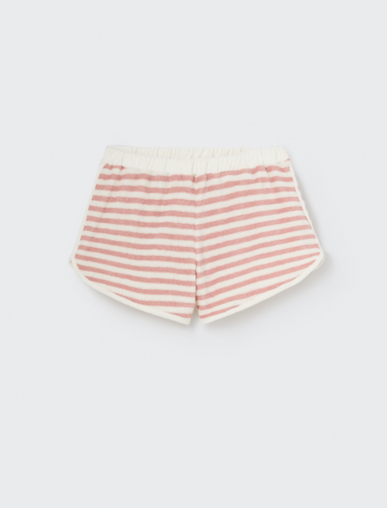 My Little Cozmo - kurze Kinder Hose aus Frottee rosa gestreift