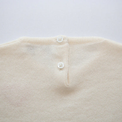 Papa Lobster - Baby Cashmere Pullover LITTLE HEART Naturweiß