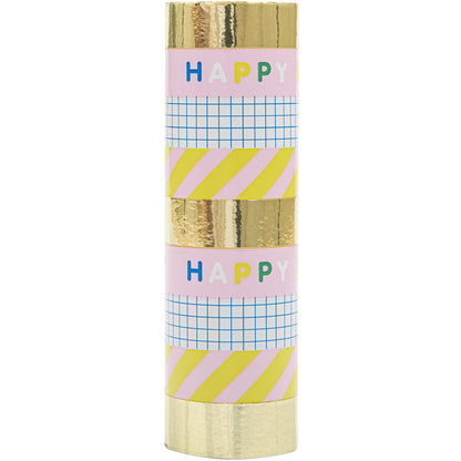 RICO DESIGN - Luftschlangen Happy Birthday gold 3,8m