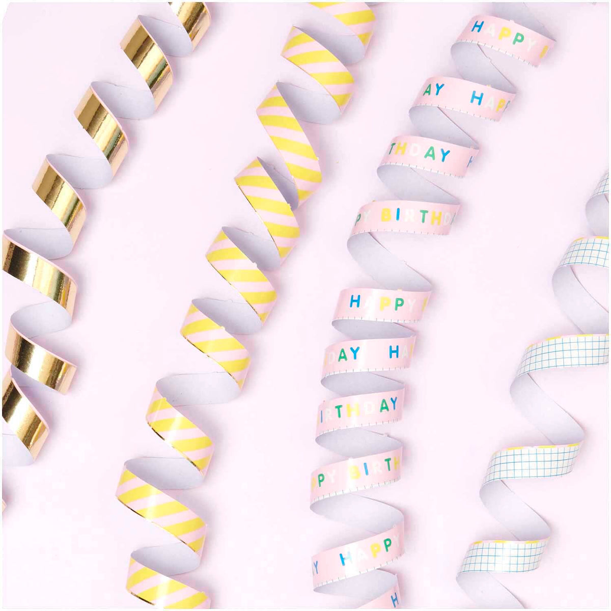 RICO DESIGN - Luftschlangen Happy Birthday gold 3,8m