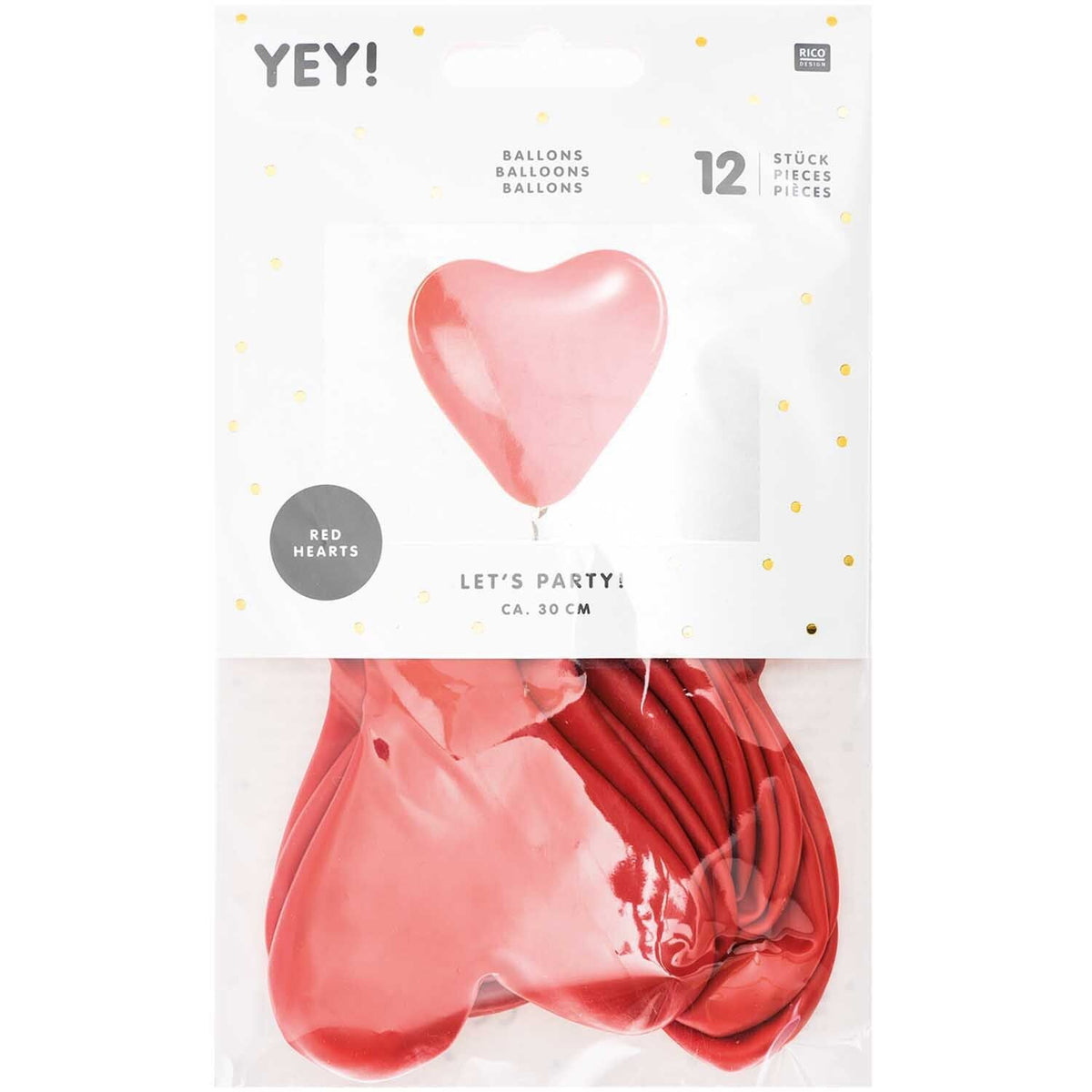 RICO DESIGN - Ballons Herz rot 12 Stk.