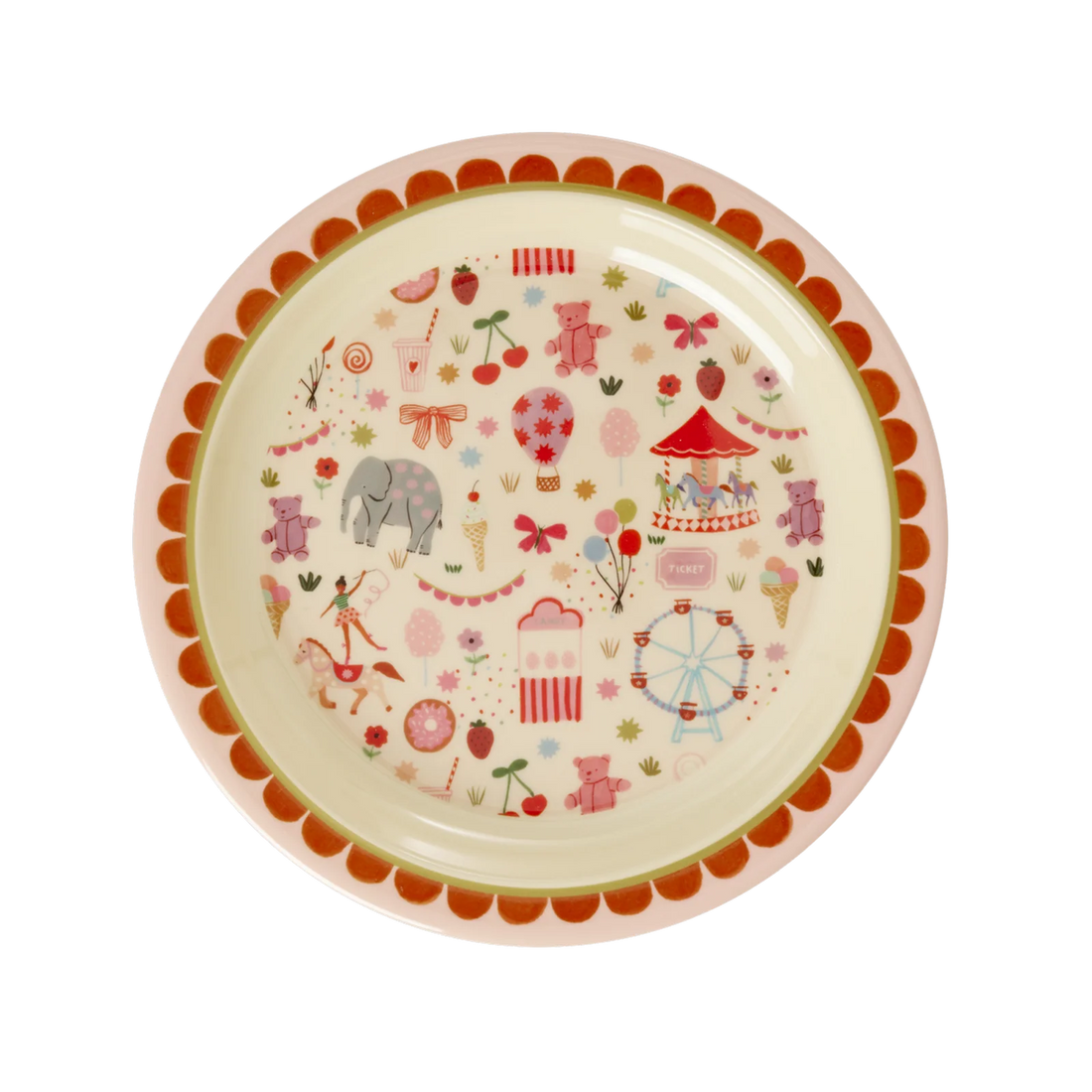 Rice - Melamin Kinderteller Fun Fair pink