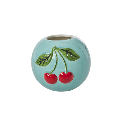 Rice - Vase blau mit Kirsche