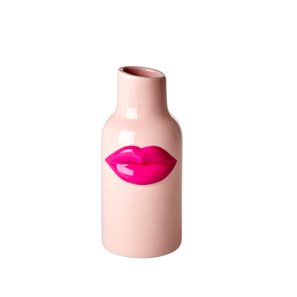 Rice - Vase pinke Lippen auf rosa