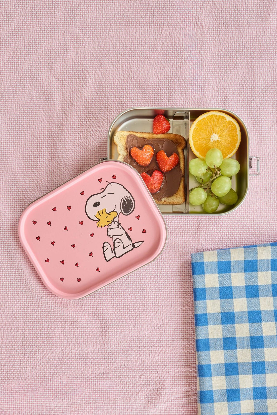 Rice - Stahl Brotdose Pink Snoopy Print