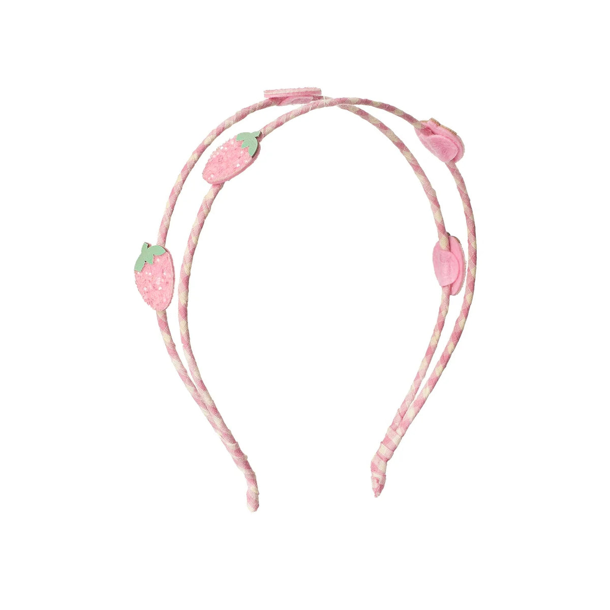 Rockahula - doppelter Haarreif mit Erdbeeren Rosa Glitzer