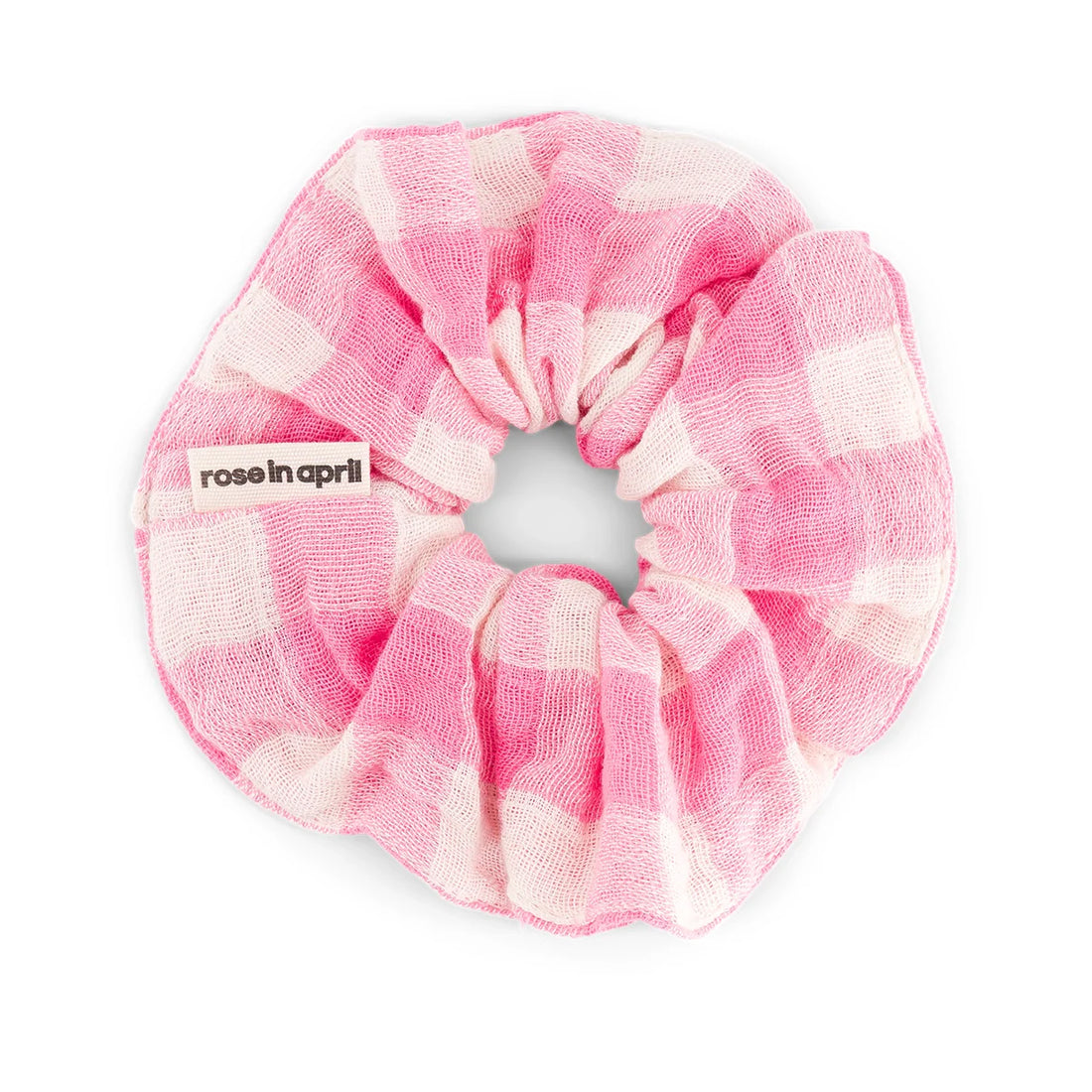 Rose in April - Scrunchie Karo rosa