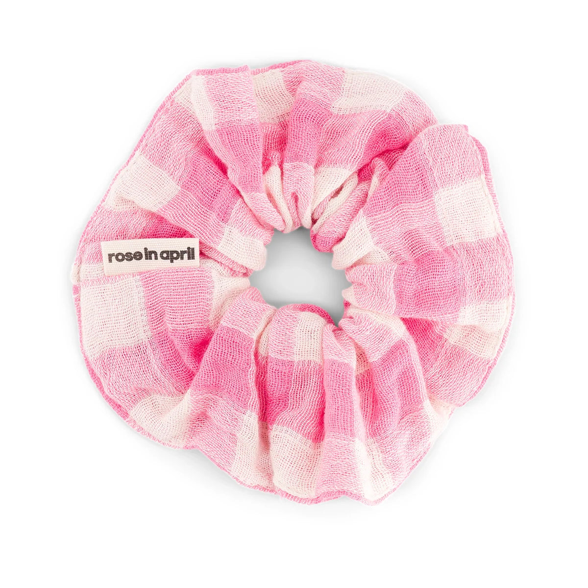 Rose in April - Scrunchie Karo rosa
