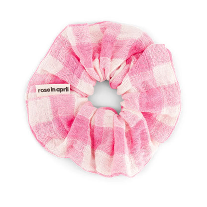 Rose in April - Scrunchie Karo rosa