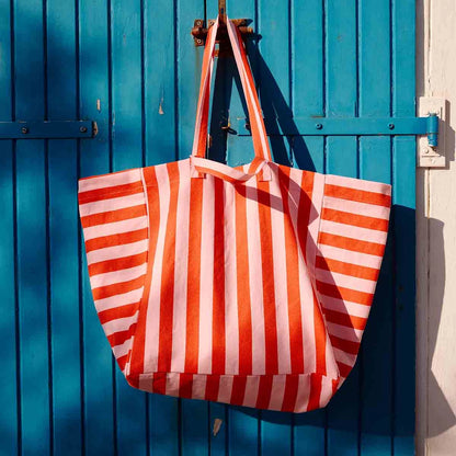 Rose in April - Tote Bag Elisa Streifen rosa/rot