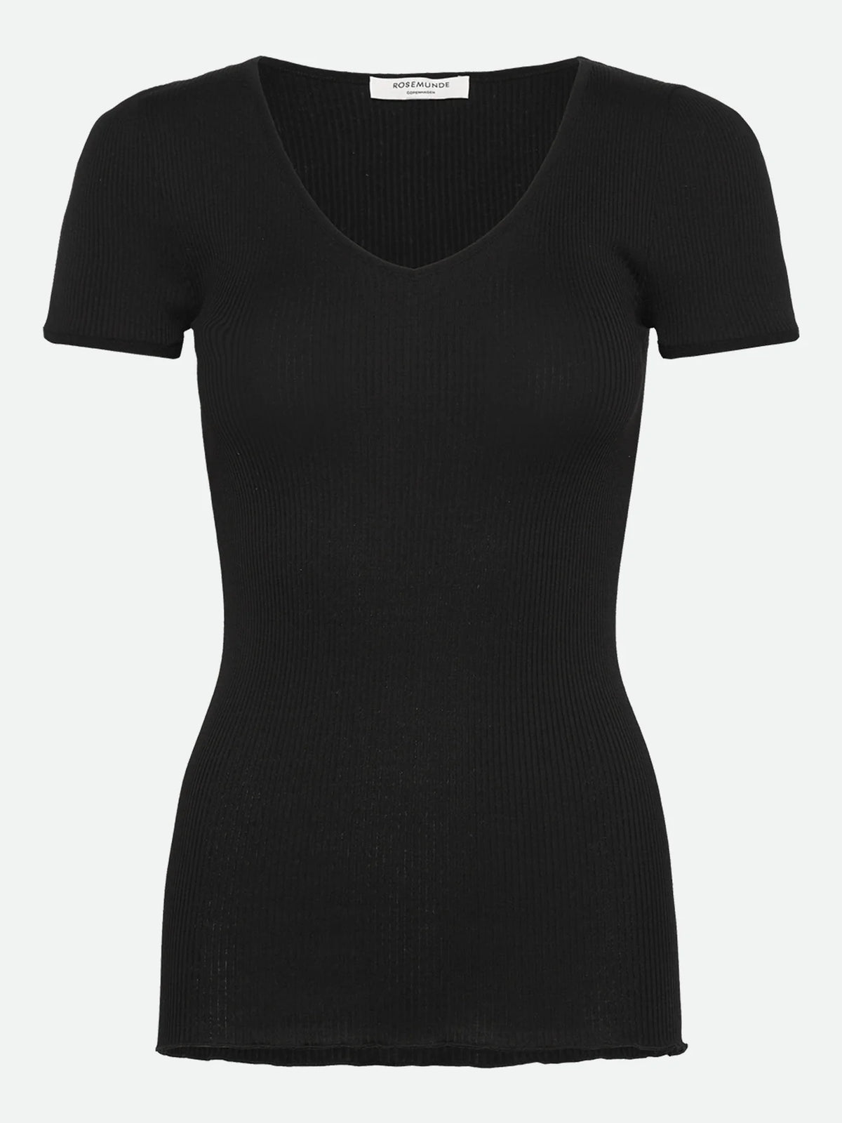 Rosemunde - T-Shirt aus Seide und Baumwolle schwarz