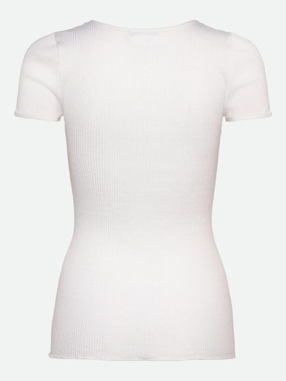 Rosemunde - T-Shirt aus Seide und Baumwolle weis