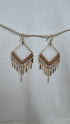 Sister Schmuck - handgefertigte Ohrringe Viereck beige