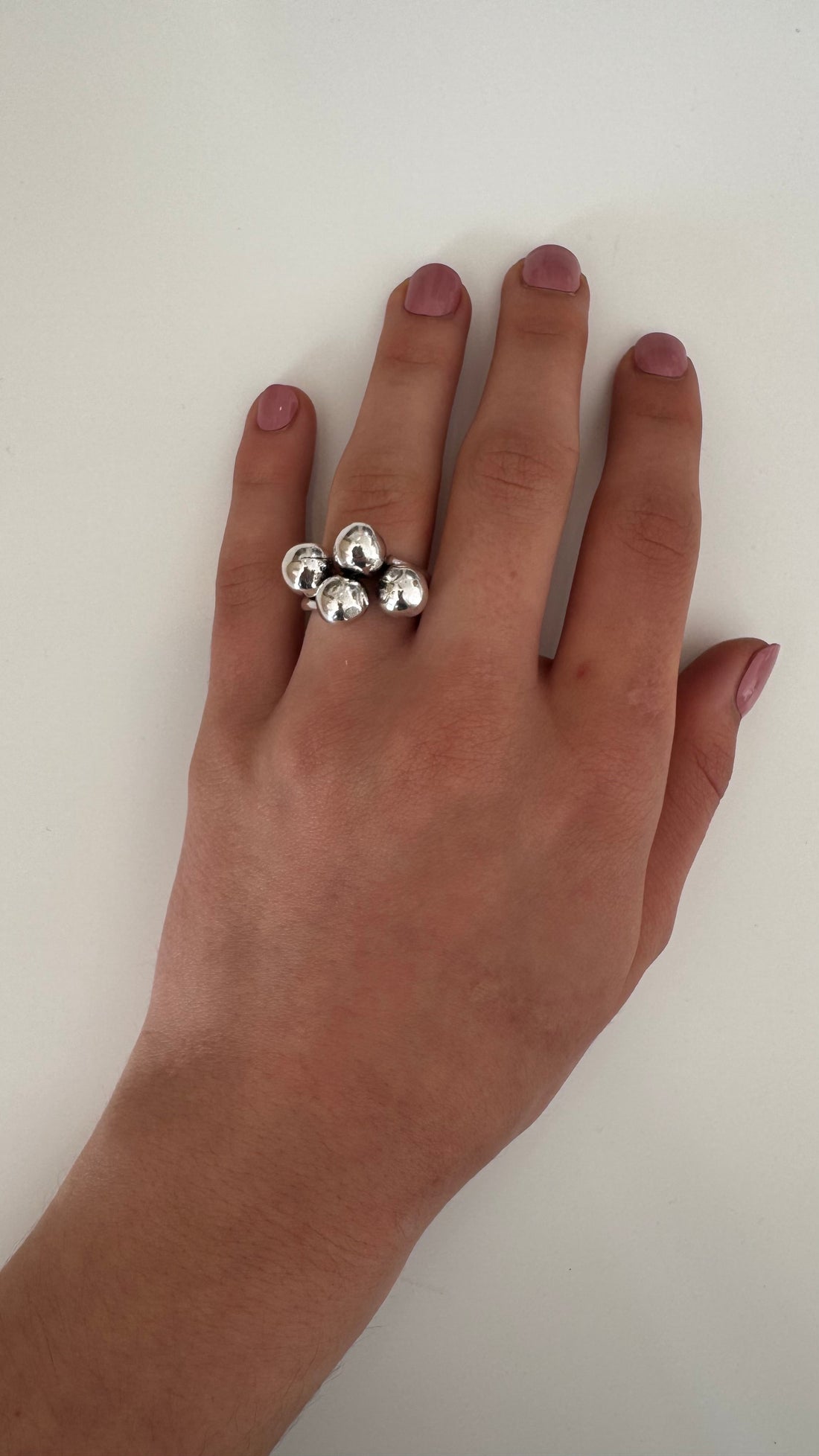 Schmuck TBSG -  Ring mit Kugeln silber