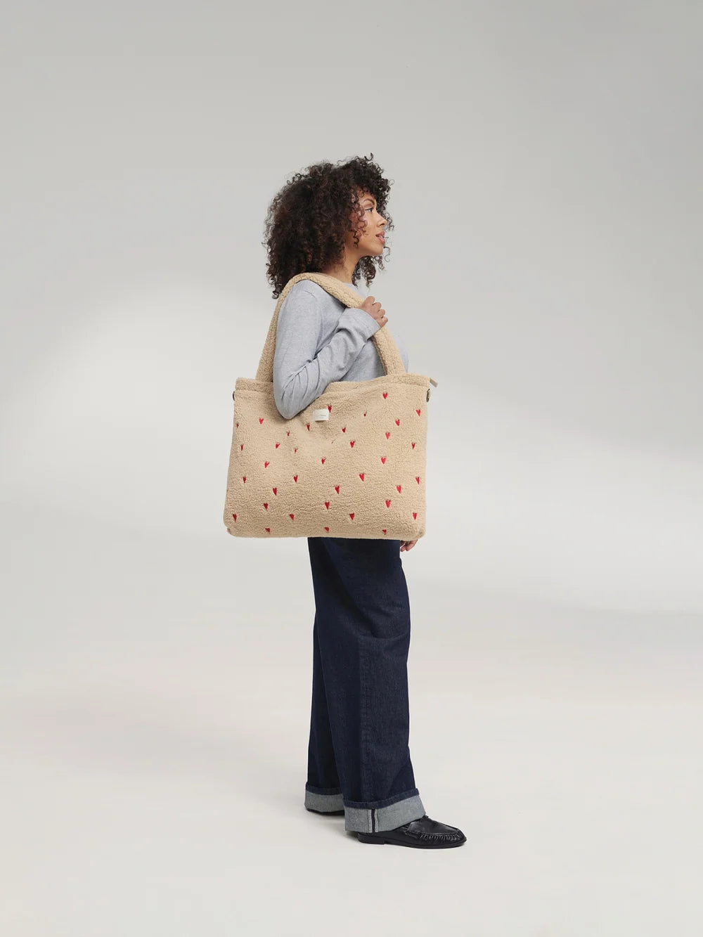 Studio Noos - Teddy Wickeltasche natur Herzen