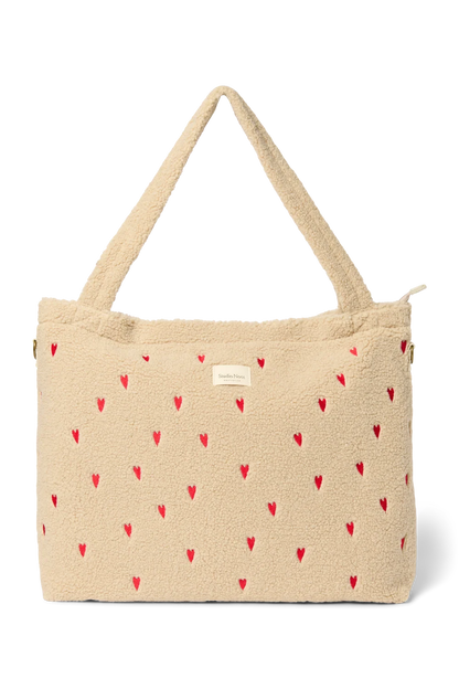 Studio Noos - Teddy Wickeltasche natur Herzen