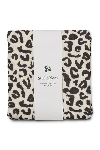 Studio Noos - Babyswaddle 120cm aus Baumwolle (bio) Leopard hell