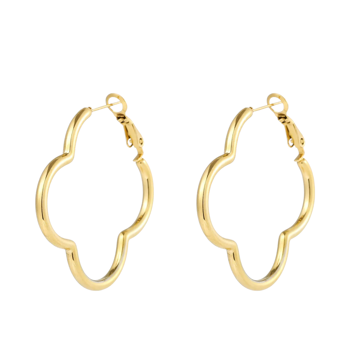 Vido - Ohrringe in gold Blumen-Form für Frauen/Damen