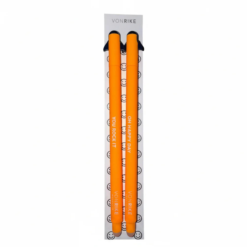 Von Rike - Radierbare Gelstifte Good Vibes neon orange