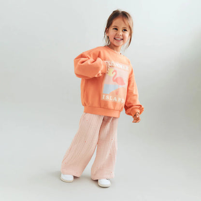 Wheat - Kinder Sweatshirt Eliza Flamingo Biobaumwolle