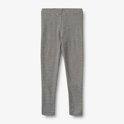 Wheat - Kinder Leggings Agi Wolle Streifen grau/blau