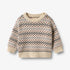 Wheat - Baby Pullover Harlow Jaquardmuster grau/beige