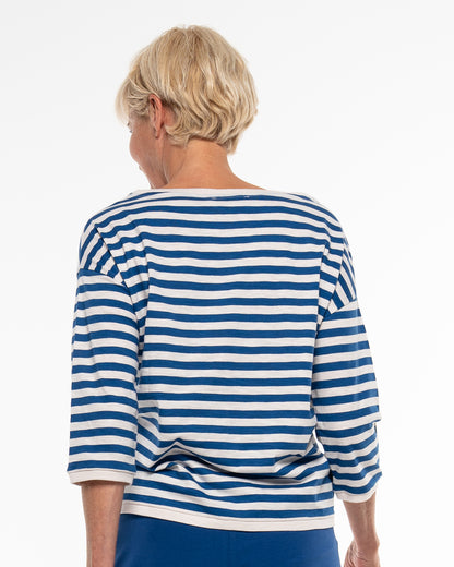 Alma &amp; Lovis - Damen Langarmshirt Baumwolle (Bio) blau-weiß