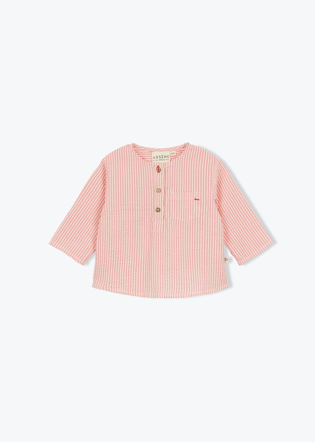 Süßes Baby Hemd gestreift rosa für Mädchen&amp;nbsp; und Jungen von Arsène et les Pipelettes.