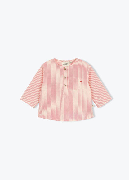 Süßes Baby Hemd gestreift rosa für Mädchen&amp;nbsp; und Jungen von Arsène et les Pipelettes.